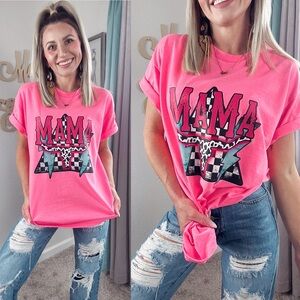 Mabel Ellen western chic Pink Graphic 'Mama' T-Shirt size large